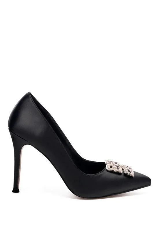 Prisca Stiletto Crystal Brooch Pumps