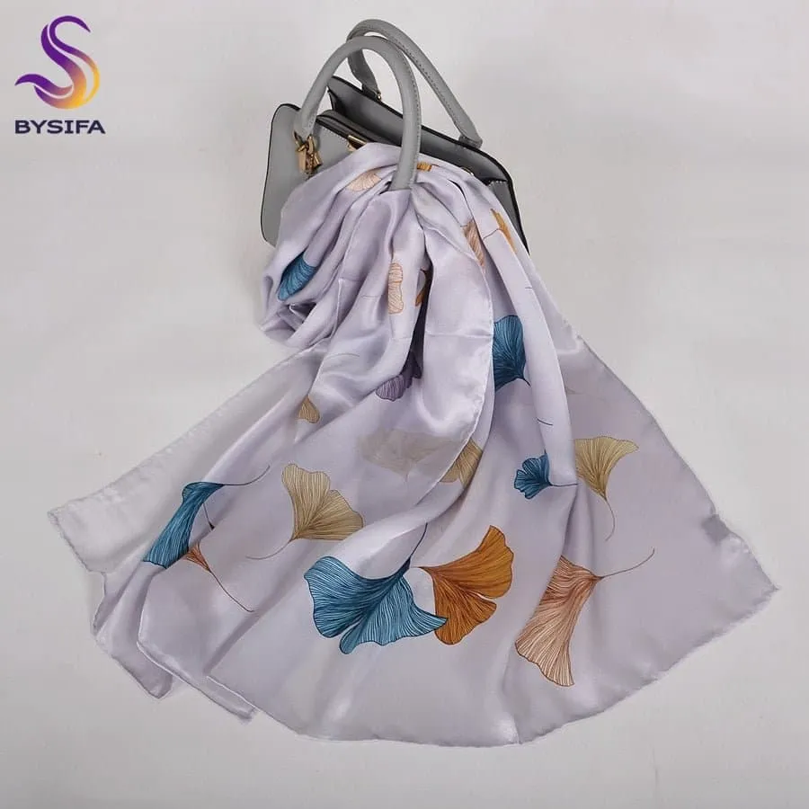 Pure Mulberry Silk Scarf - Luxuriously Soft Silk Scarf with Phoenix Flower Design | BYSIFA