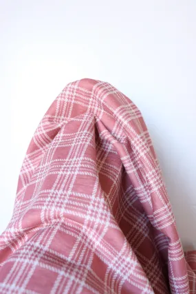 Rose & Ivory Plaid Yarn Dyed Jacquard Knit