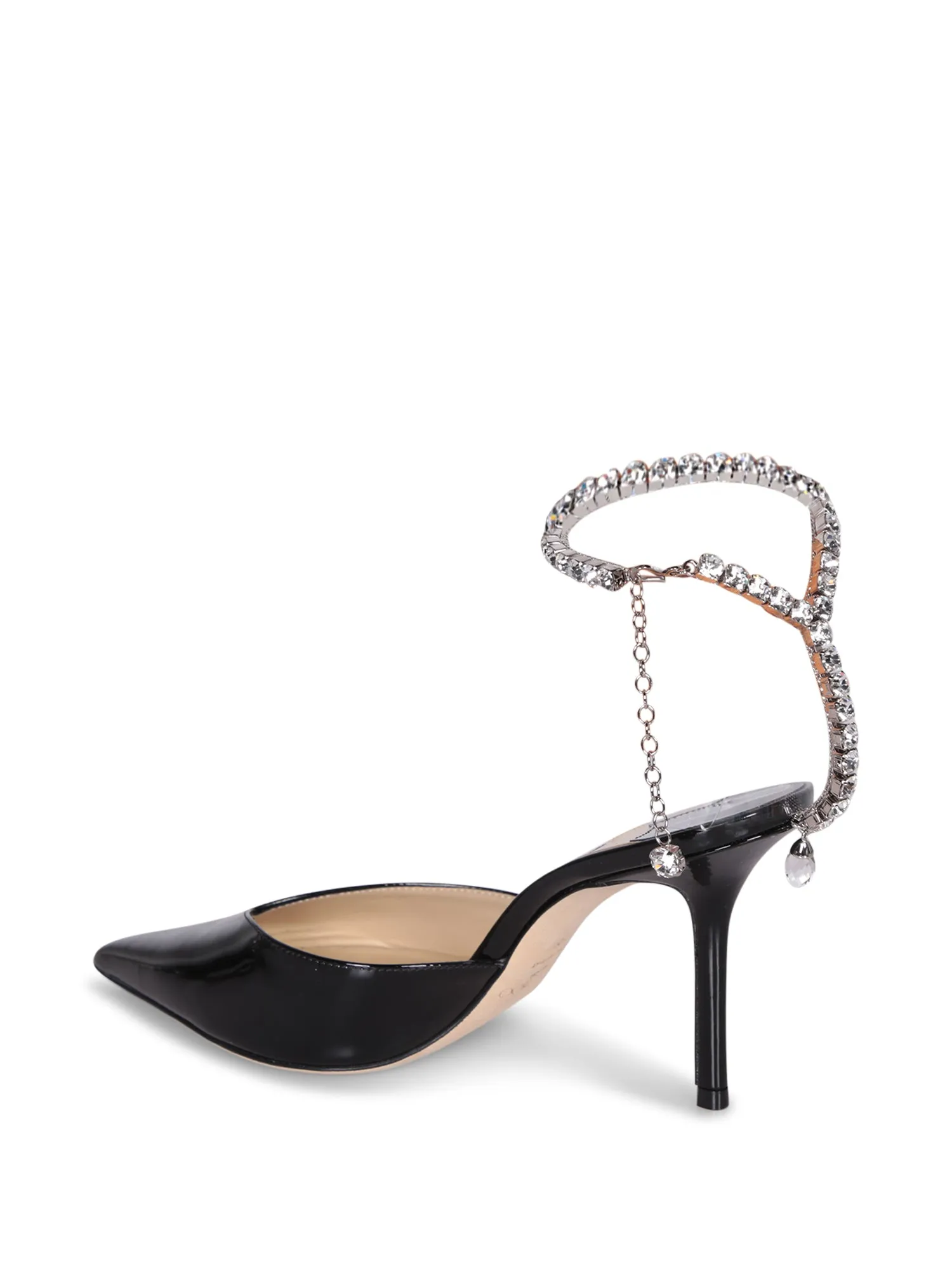 Saeda 85 Black Patent Crystal Pumps