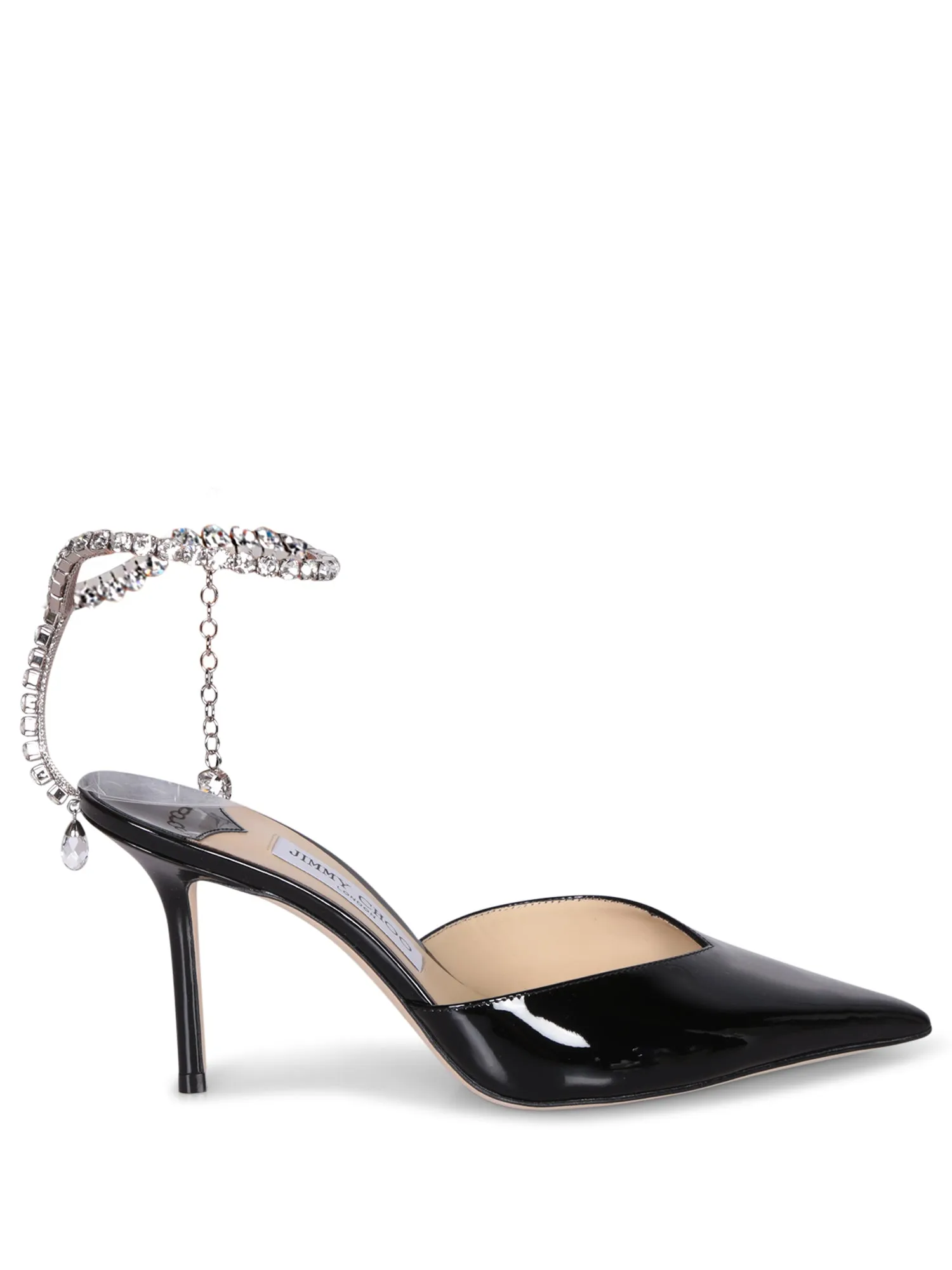 Saeda 85 Black Patent Crystal Pumps