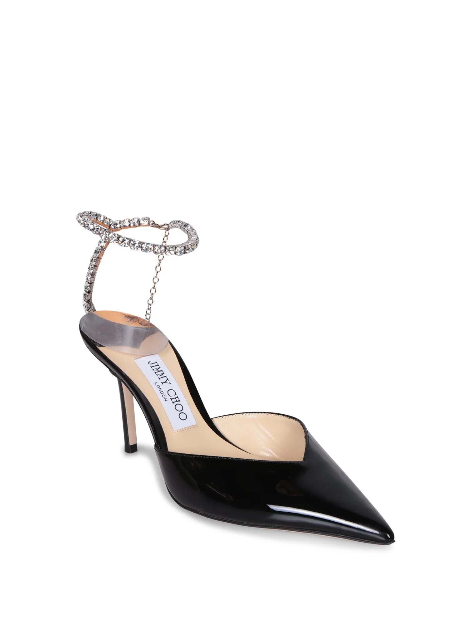 Saeda 85 Black Patent Crystal Pumps