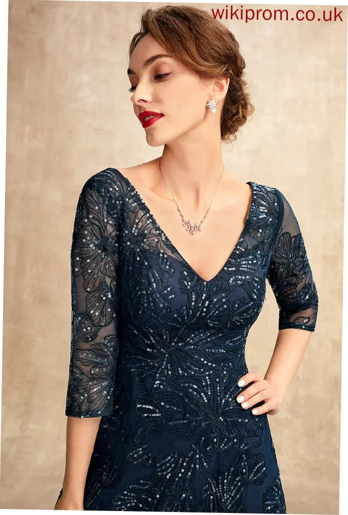 Sequins Dress A-Line Mother Sheila of With V-neck the Bride Mother of the Bride Dresses Floor-Length Lace