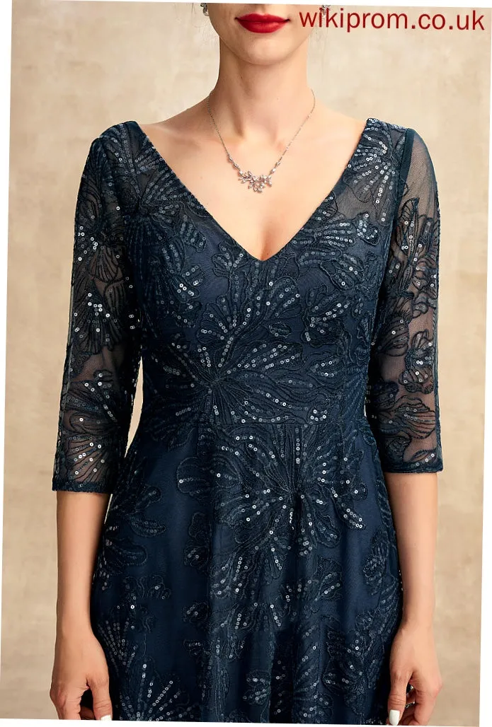 Sequins Dress A-Line Mother Sheila of With V-neck the Bride Mother of the Bride Dresses Floor-Length Lace