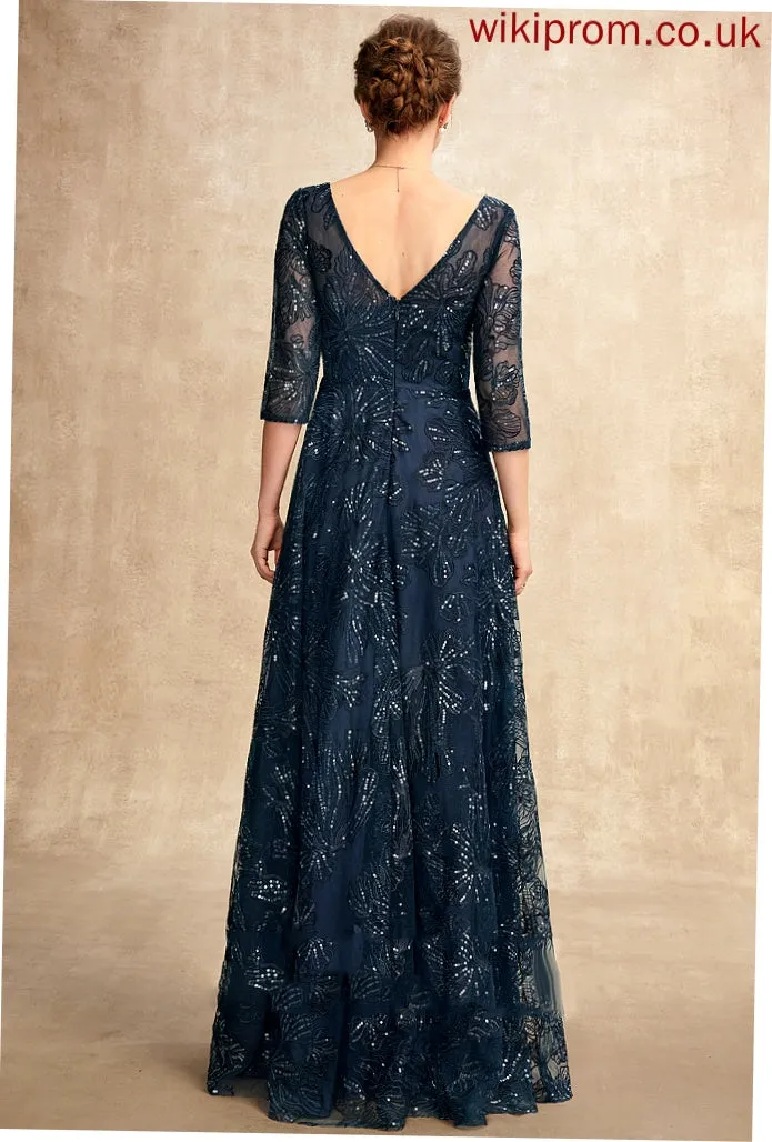 Sequins Dress A-Line Mother Sheila of With V-neck the Bride Mother of the Bride Dresses Floor-Length Lace