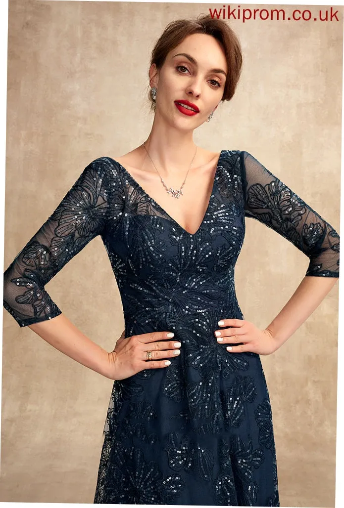 Sequins Dress A-Line Mother Sheila of With V-neck the Bride Mother of the Bride Dresses Floor-Length Lace