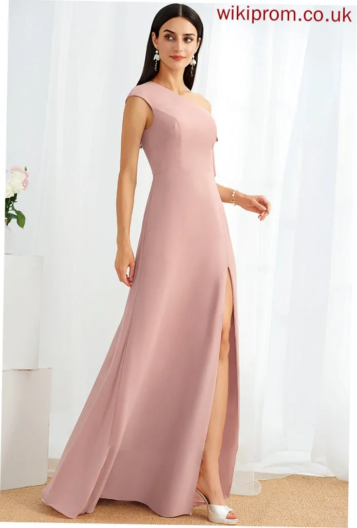 Silhouette Bow(s) Floor-Length Neckline Embellishment Fabric One-Shoulder Length A-Line Maryjane A-Line/Princess Sleeveless Bridesmaid Dresses