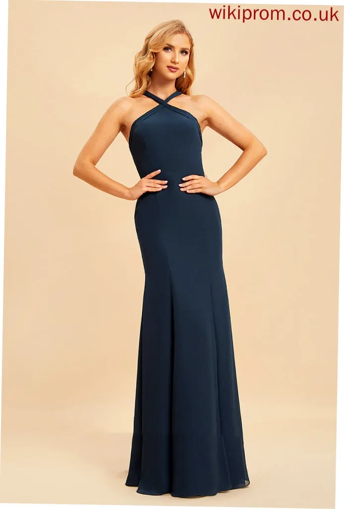 Silhouette Fabric Trumpet/Mermaid Floor-Length HighNeck Neckline Length Straps Rayne Bridesmaid Dresses