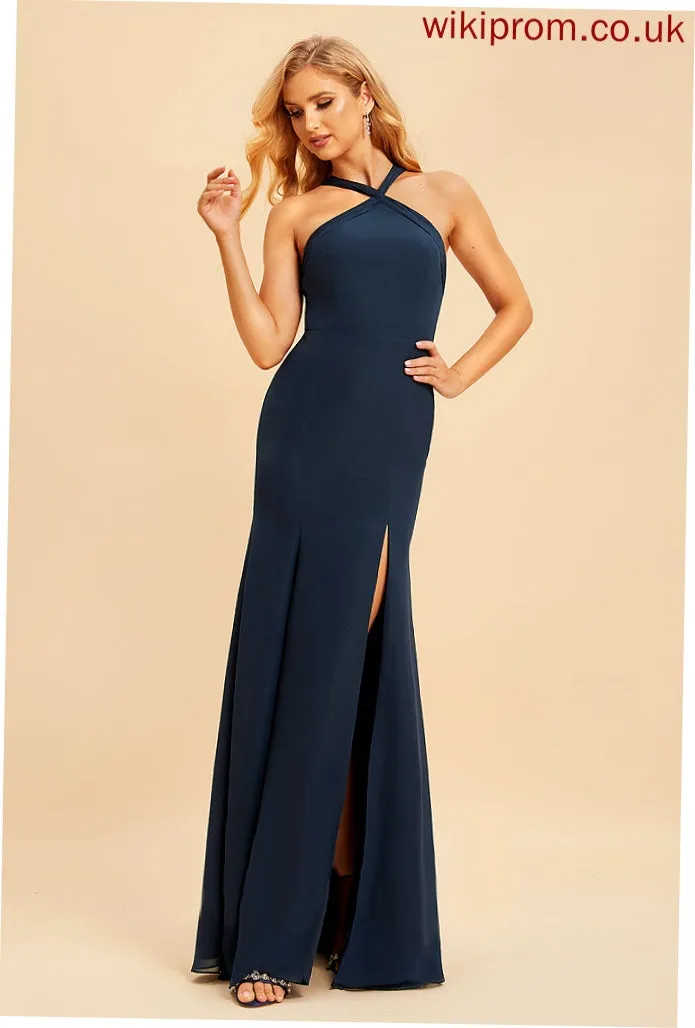 Silhouette Fabric Trumpet/Mermaid Floor-Length HighNeck Neckline Length Straps Rayne Bridesmaid Dresses