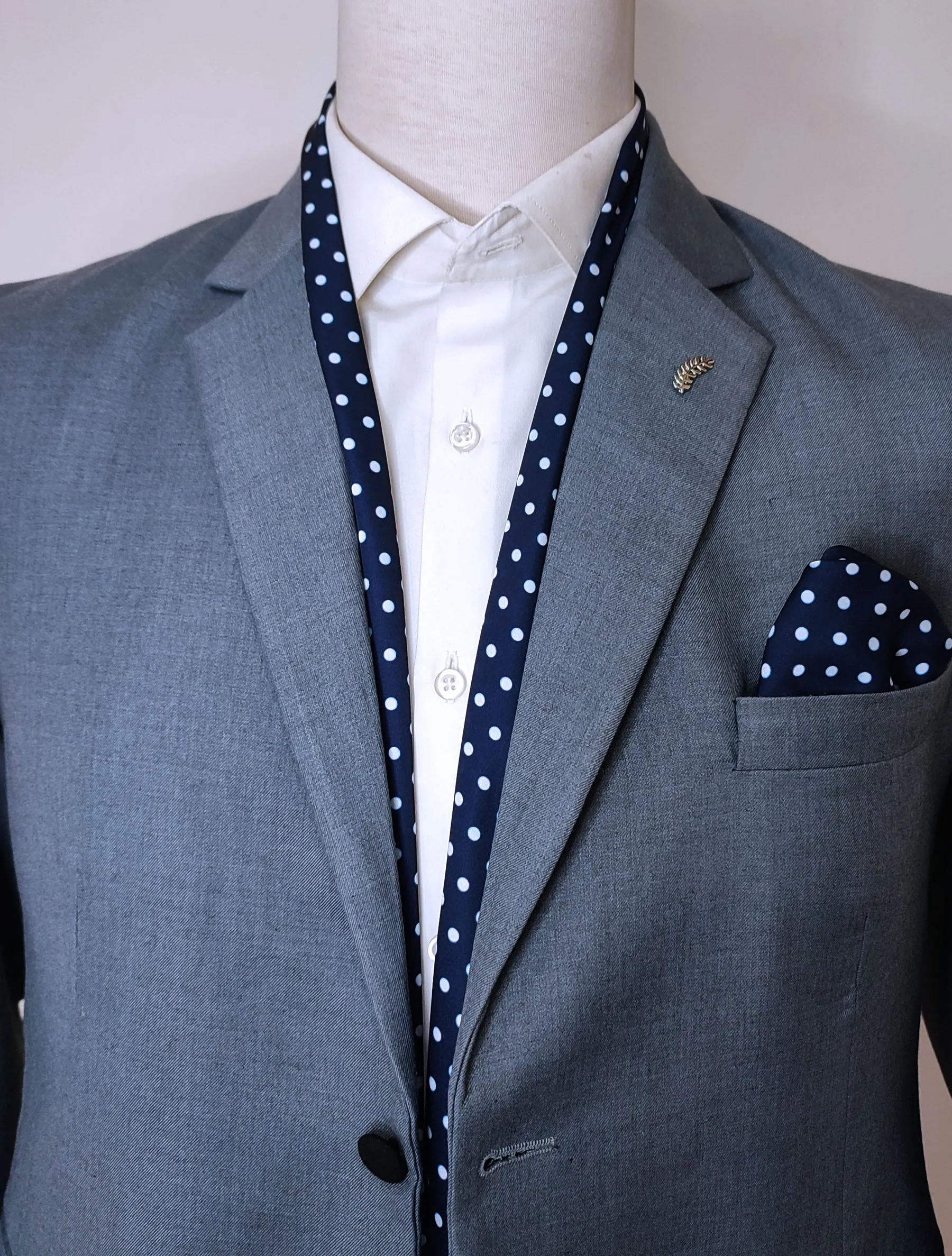 STARRY BLUE NIGHT POLKA DOTS - silk men scarves set