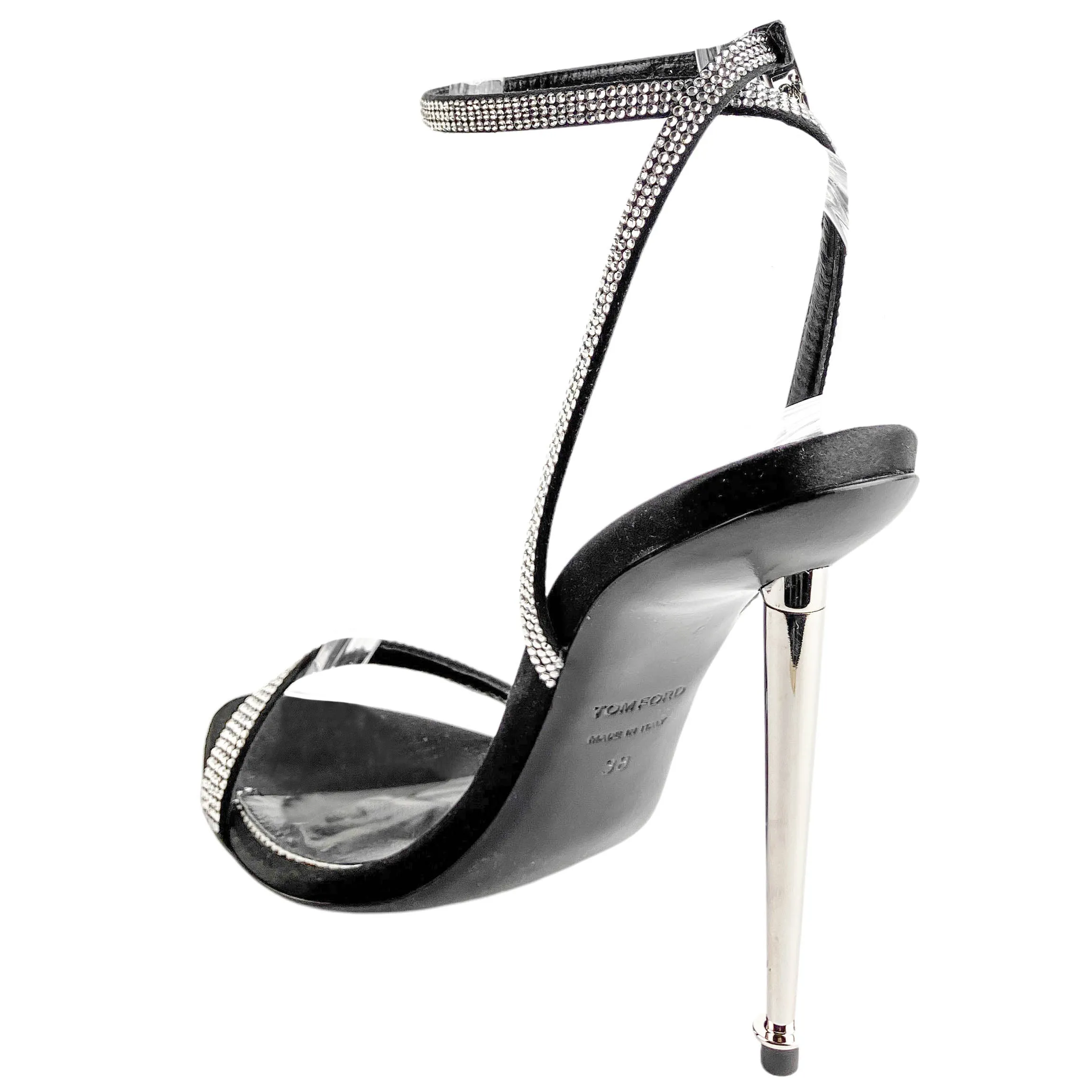 Tom Ford Satin and Crystal Heels in Black