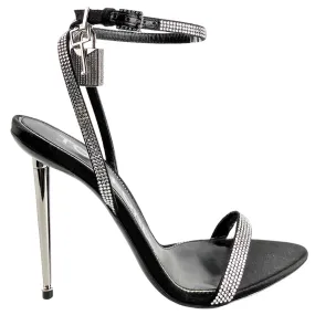 Tom Ford Satin and Crystal Heels in Black