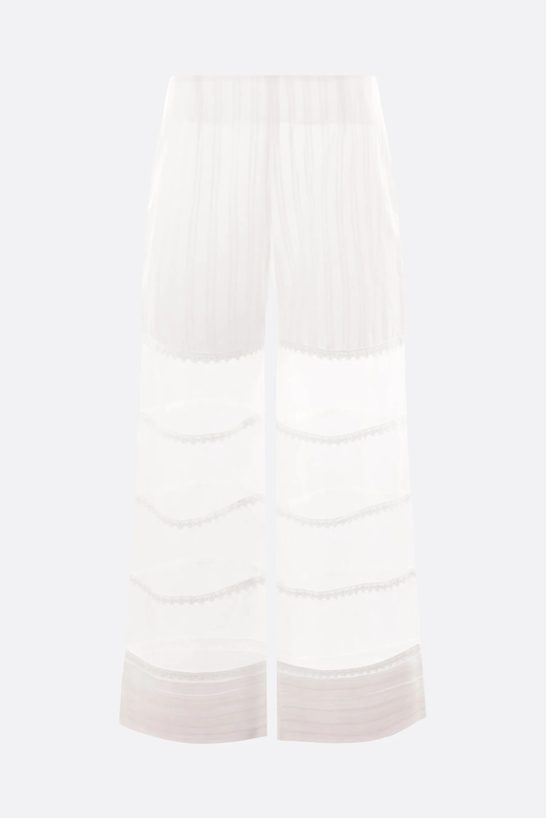 wide-leg cotton and organza trousers