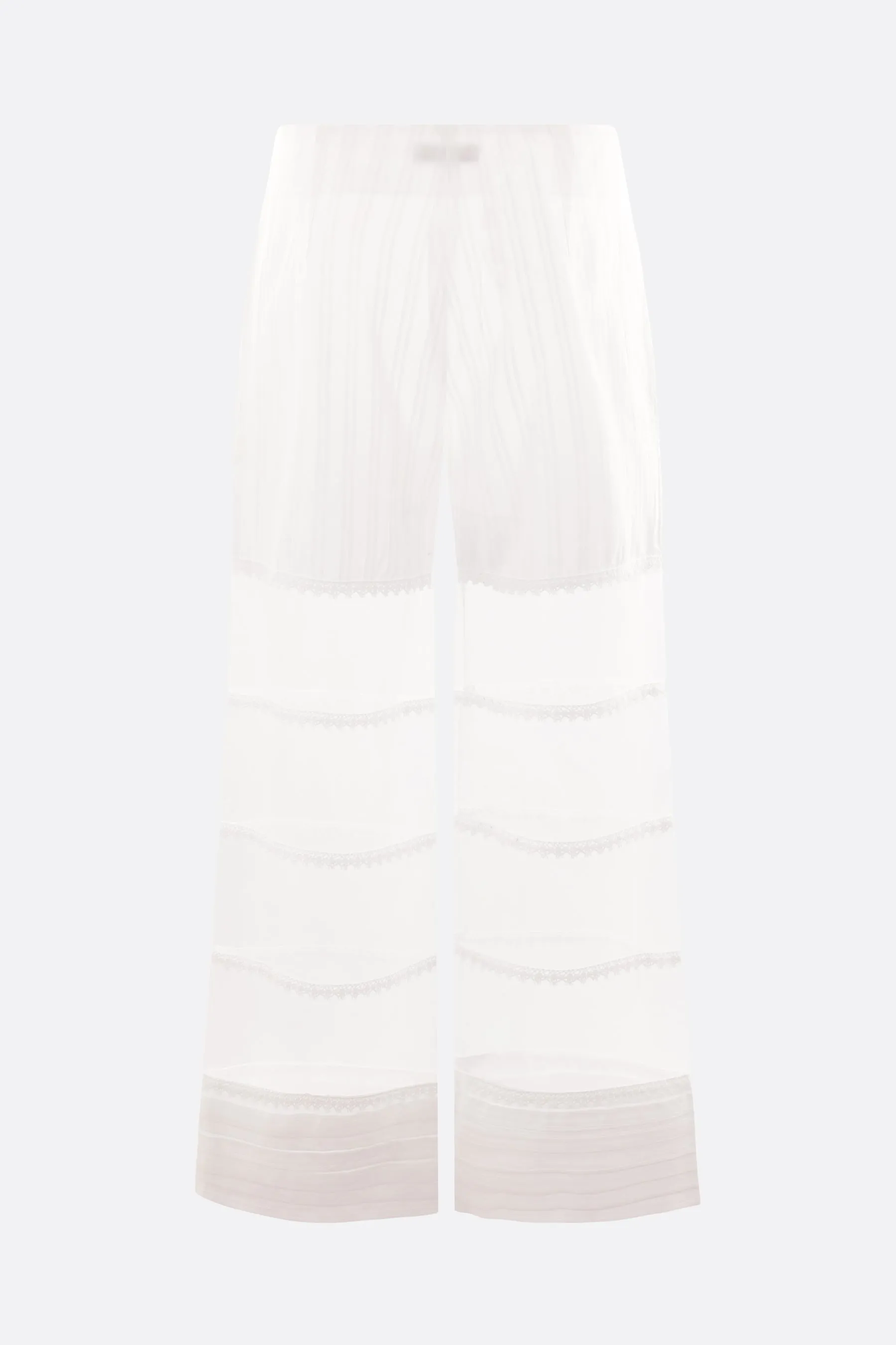 wide-leg cotton and organza trousers