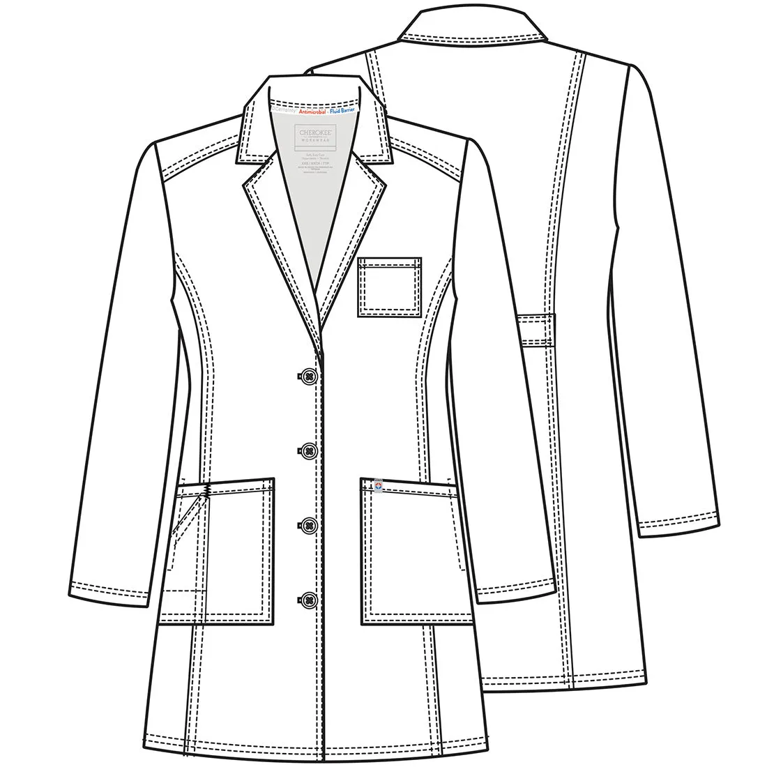 Women's 36" Lab Coat - Antimicrobial with Fluid Barrier