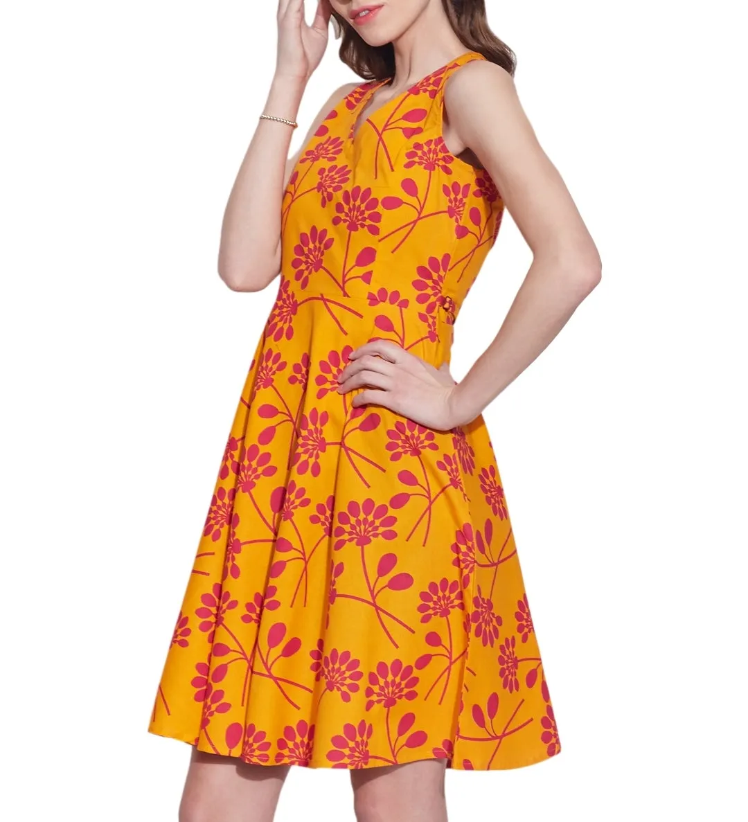 Womens Accessories Cotton Printed Dress,Machine Washable,W-CPD42-1617, Size-42 Inch