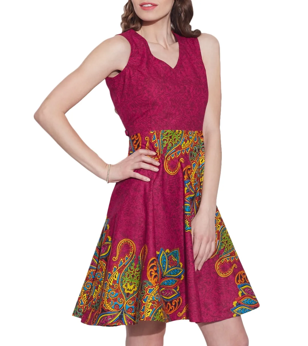 Womens Clothing Cotton Printed Dress,Machine washable,W-CPD40-1626, Size-40 Inch