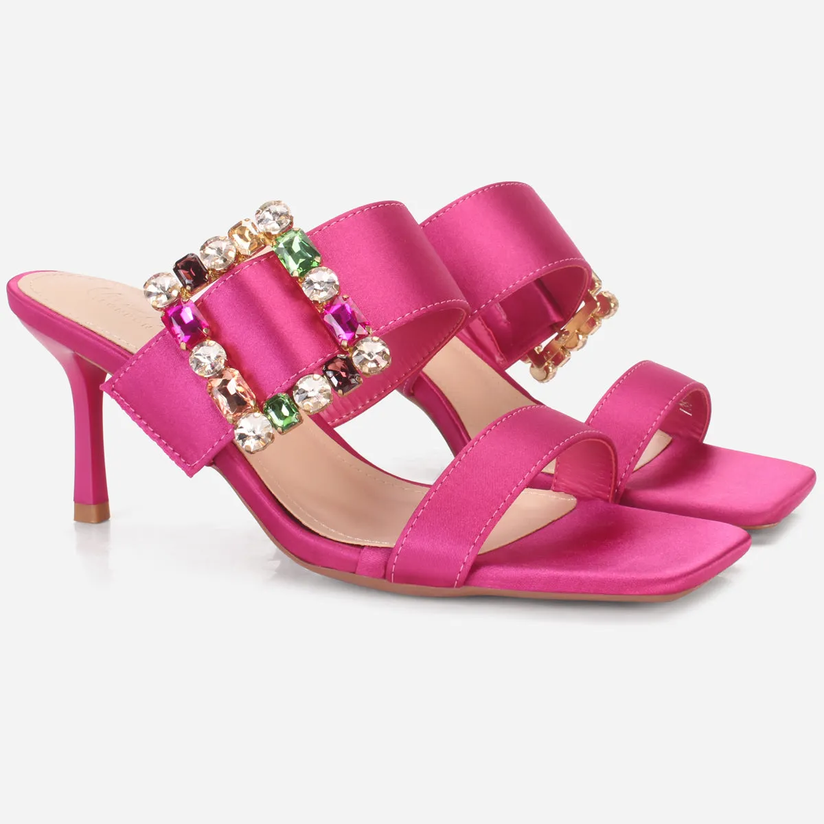 Women's "KARLY" Satin Buckled Sandals